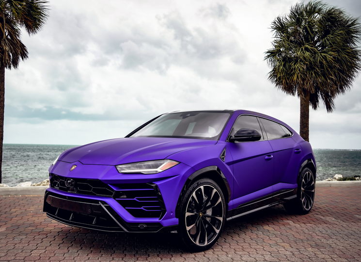 Purple 2022 Lamborghini Urus for Rent in Miami