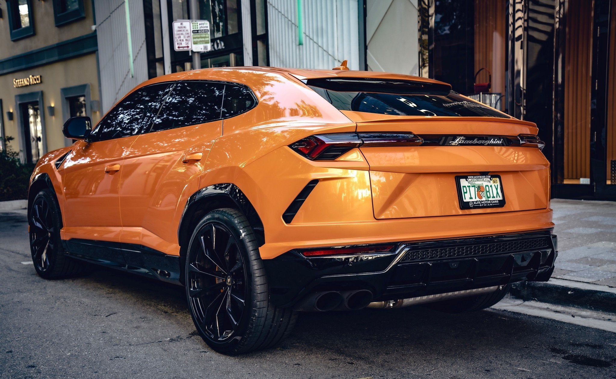 Orange 2022 Lamborghini Urus for Rent in Miami